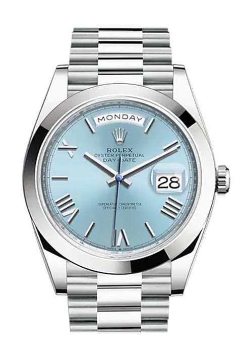 rolex day-date 40 platinum 228206 ice blue|Rolex Day-Date platinum price.